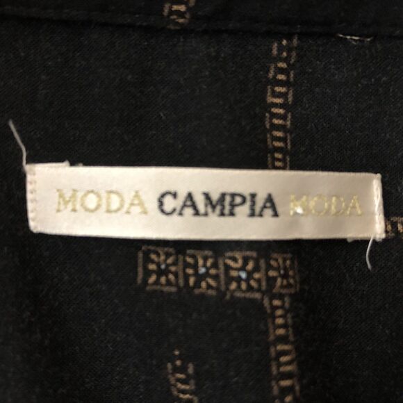 Campia Moda Black Hawaiian Silk Short Sleeved Button Down Casual Shirt Size XL - Picture 9 of 9